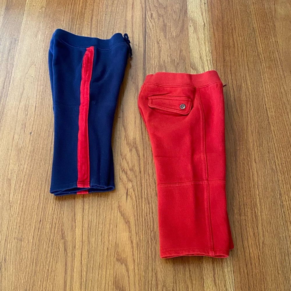 Ralph Lauren Fleece Sweatpants Red and Blue Bottoms Set - Picture 2 of 4